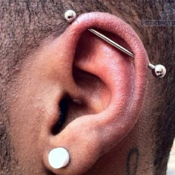 😎 14g Industrial Barbell Earring - Picture 3 of 5